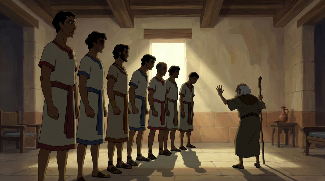 Saul tormented in his throne room